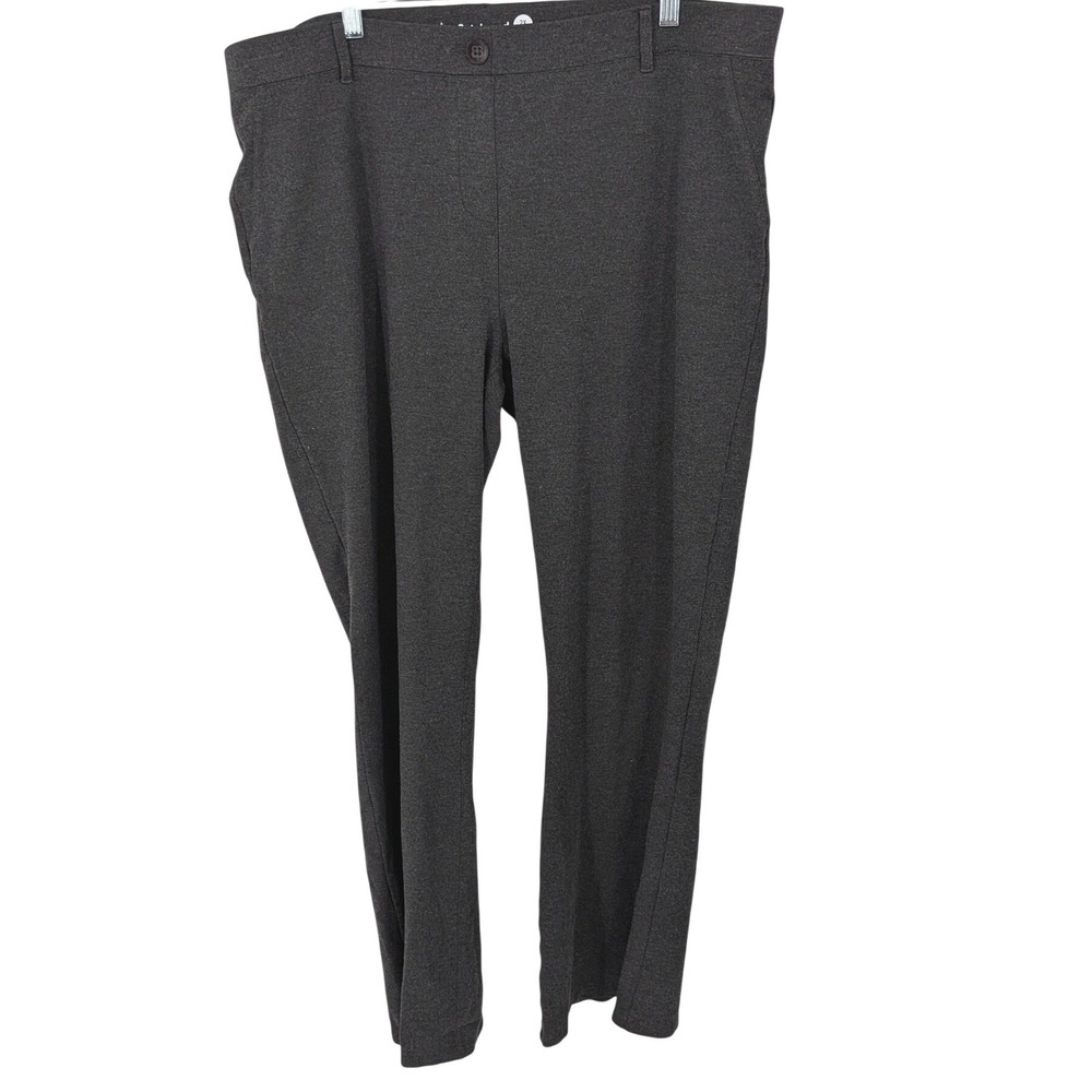Betabrand Dress Pant Yoga Pant Women 2X Long Charcoal Gray Straight Leg Workwear